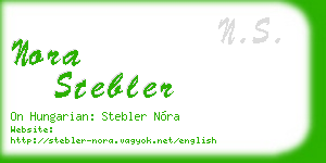 nora stebler business card